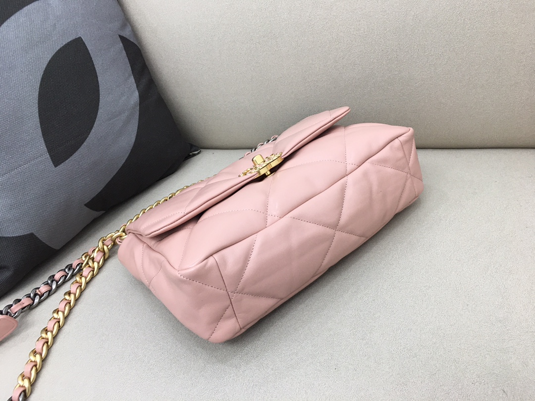 Lambskin 19 Large Handbag Flap Bag AS1161 Pink